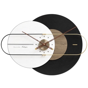 Noridongsan 2021 neue stilvolle Vinyl rekord uhr, spiegel acryl geistige ring mit nussbaum hände <span class=keywords><strong>forescolor</strong></span> für wohnkultur - Product Image 1