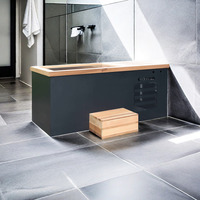 Baignoire à glace portable avec refroidisseur – Baignoire rectangulaire moderne à double usage (chaud et froid) en bois, très vendue