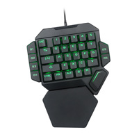 Usine G92 USB filaire rvb une main 35 touches clavier main gauche Membrane Style nouveau plastique bureau ordinateur portable jeu utiliser effet de lumière