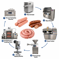 Four de fumage industriel SUS304 pour la transformation de viande, poisson et saucisses, fumoir commercial avec contrôle PLC pour les petits fabricants