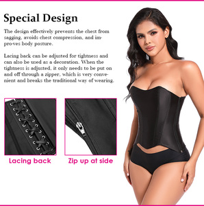 Personalized Strapless Haut Corset Pour Femme Party Boned Bodyshaper Lace up Corset Tube <b>Top</b> Strappy Bustier Corset <b>Top</b> in Silk - Product Image 3