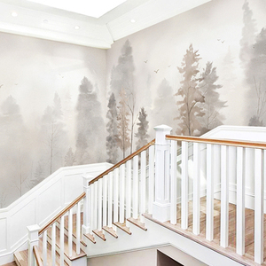 Nordische moderne Wald tapete Wohnzimmer Schlafzimmer Hintergrund benutzer definierte Wandbild - Product Image 3