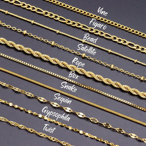 Cadena de Plata de Ley 925 Bañada en Oro de 14K SC, Collar Sencillo Básico de Plata, Cadena Cubana, Cadena <span class=keywords><strong>Chopin</strong></span>, Cadena Box O, Joyería al por Mayor 925 - Product Image 1