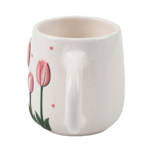 Tazza in ceramica con Logo personalizzato eco-friendly con Design <span class=keywords><strong>tulipano</strong></span> in porcellana rustica da 15 once per caffè Espresso caldo al latte europeo - Product Image 2