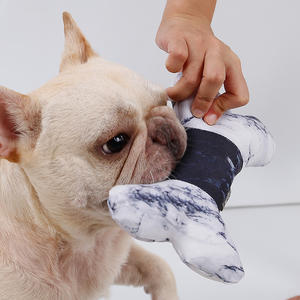 Mermer tasarım kemik şekli Pet çiğneme oyuncağı çevre dostu güçlü Squeak köpek oyuncaklar dayanıklı naylon yapılmış - Product Image 5