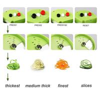 5-in-1 handmatige verstelbare groentespiralizer spaghetti-snijmachine van plastic
