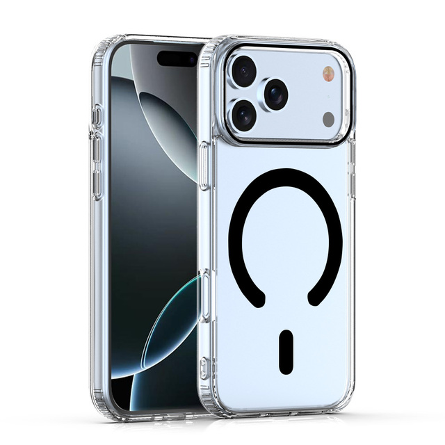 Factory Supply Shockproof Clear Strong Magnetic Wireless Charge Anti-Fingerprint Acrylic+TPU Phone Case for 17 Pro Max