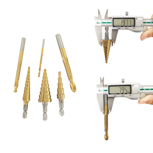 6pc High Speed Steel Titanium <b>Step</b> <b>Drill</b> Bits Set Wood Metal Drilling - Product Image 2