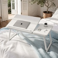 Table portable en bois réglable en hauteur pour ordinateur portable, bureau pliable pour lit, idéal pour la maison, le bureau, le travail, l'étude, la chambre, le canapé, le dortoir