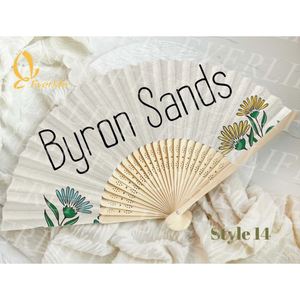 Éventail pliant en tissu pastel, artisanat en bambou, produit pour cadeaux promotionnels en plastique - Product Image 1