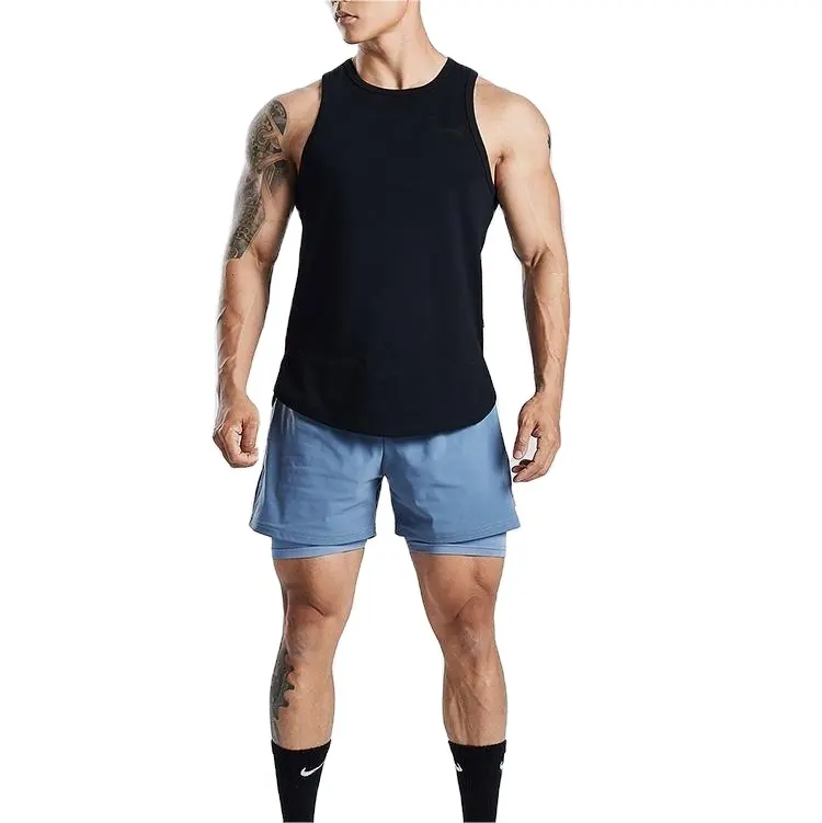 Blank Drop Armhole Plus Size Men's Tank Tops Sweat Vest Custom Cotton Tank Top Summer Clothes For Men Stringer Tank Top Men