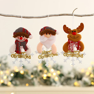 Nouvelles décorations de Noël transfrontalières, ornements pour sapin de Noël, flocons de neige, plaques dorées avec lettres, décorations de bonhomme de neige. - Product Image 2