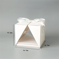 Boîte à gâteau en carton blanc avec poignée et fenêtre transparente en PET, emballage élégant pour pâtisserie