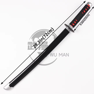 Katana Nichirin di <span class=keywords><strong>Tanjiro</strong></span> <span class=keywords><strong>Kamado</strong></span> da 28,3 pollici, Spada Samurai Anime, Prop per Cosplay non affilata con Fodero Nero - Product Image 1