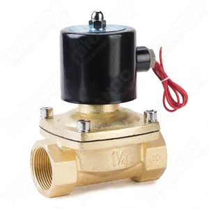 Válvula solenóide de água elétrica NC de latão 1-1/4 ''Polegada 2W350-35 UW-35 2 vias 12V 24V 110V 220V