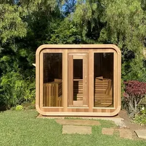 Rode Ceder Massief Hout Outdoor Sauna Outdoor Houten Sauna Ontworpen Voor De Tuin Infrarood Sauna