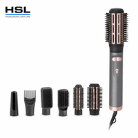 Brosse à air chaud rotative automatique 2 voies 1000W 6-en-1, sèche-cheveux coiffant avec brosses thermiques rotatives de 50mm et 38mm, OEM