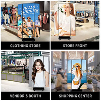 Écran d'affichage LED vertical REISS Mall, intérieur, couleur pleine, haute luminosité, machine publicitaire, écran mobile pliable à assembler