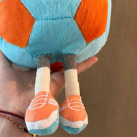 Peluche de ballon de football JellyCat Amuseables de haute qualité avec sac anti-poussière bleu et broderie du logo AS2FB