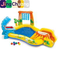 Piscine gonflable pour enfants JingCHuang57444 avec toboggan, bassin à jets épaissi, piscine à balles océaniques, piscine à pataugeoire pour bébé à domicile