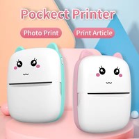Printer Foto Ponsel Mini Portabel 50mm dengan Antarmuka USB/BT/Nirkabel Pencetakan Termal 203dpi Warna Biru/Pink Tersedia