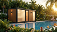Salle de bain et toilettes préfabriquées de luxe détachables en conteneur de 20 pieds, isolation acoustique, séparation humide/sec, design moderne, garantie 5 ans