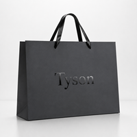 Sacs cadeaux en papier personnalisés noirs pour petites entreprises, impression UV sélective avec votre propre logo, sacs de shopping de luxe de marque avec logos