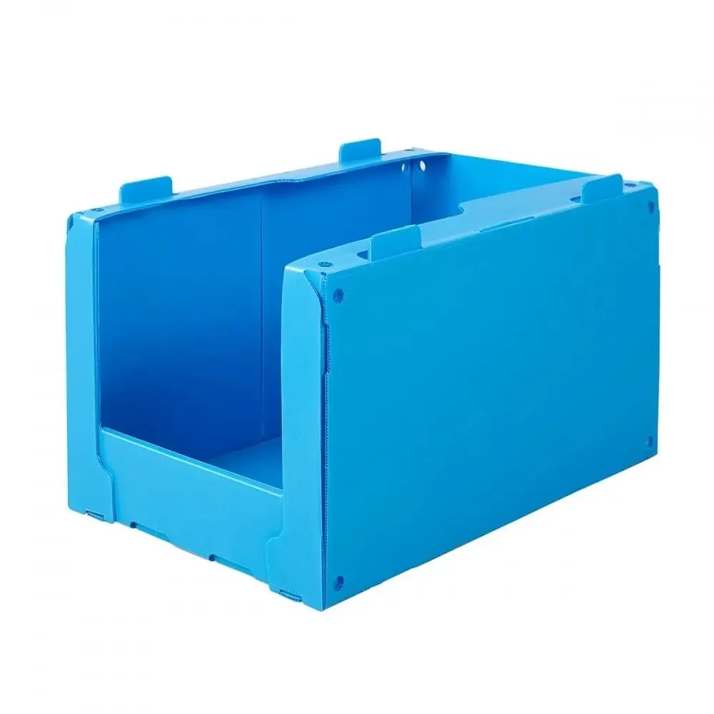 Factory Wholesale Corflute Corrugated Plastic Pp Plastic Stackable Correx Picking Bins For Clothes Warehouse
