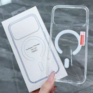 Funda para Teléfono Móvil con Caja de Empaque para <span class=keywords><strong>iPhone</strong></span> 17 16 15 14 <span class=keywords><strong>13</strong></span> 12 11 <span class=keywords><strong>Pro</strong></span>, Transparente, con Carga Inalámbrica Magnética - Product Image 1