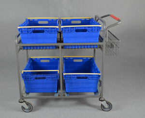 Carros metálicos con ruedas para recogida y clasificación de mercancías en almacenes de supermercados - precio de fábrica, personalización disponible. - Product Image 3