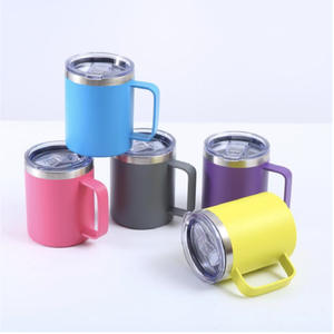 Gobelet isotherme en acier inoxydable 304 de qualité supérieure avec poignée, 12 oz, pour café, thé, cadeau d'entreprise, emballage personnalisé - Product Image 1