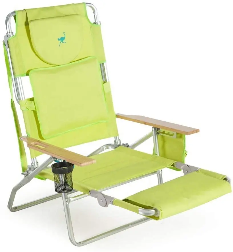 Outdoor Verstelbare Opvouwbare Strandstoel Aluminium Hoogwaardige Campingstoel Met Voetsteun Comfortabel