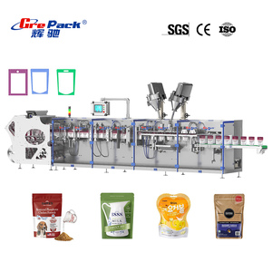 Machine d'emballage horizontale pour sachets Doypack avec fermeture éclair pour épices, aliments pour animaux, <span class=keywords><strong>café</strong></span>, condiments, vitesse de 50 BPM - Product Image 1