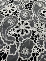 Tissu en dentelle française de luxe, broderie florale 3D, motif guipure pour robe de mariée, couture