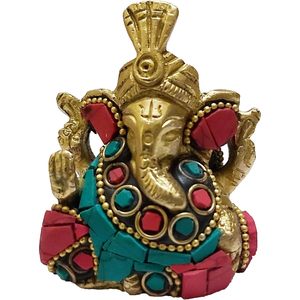 PARIJAT Handicrafts Lord Ganesha <b>Statue</b> Brass Metal Pooja Idol <b>Religious</b> Home Decor Pujari Showpiece (Ganesha-10) - Product Image 3