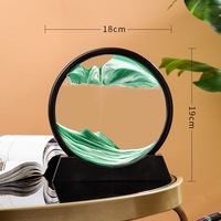Décorations de maison en verre de luxe personnalisées en gros, tableau sablier 3D de 7 pouces, ornement créatif pour salon, cadeau d'anniversaire