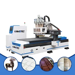 Multi-processes CNC machine center can finish digging cutting and other complex processes on wooden doors at one time engraving