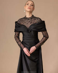 MD50096 elegante abito da sera <span class=keywords><strong>lungo</strong></span> in raso <span class=keywords><strong>verde</strong></span> <span class=keywords><strong>con</strong></span> maglia di cristallo in rilievo e grazioso abito formale a fessura per ospite di nozze di Gala - Product Image 5