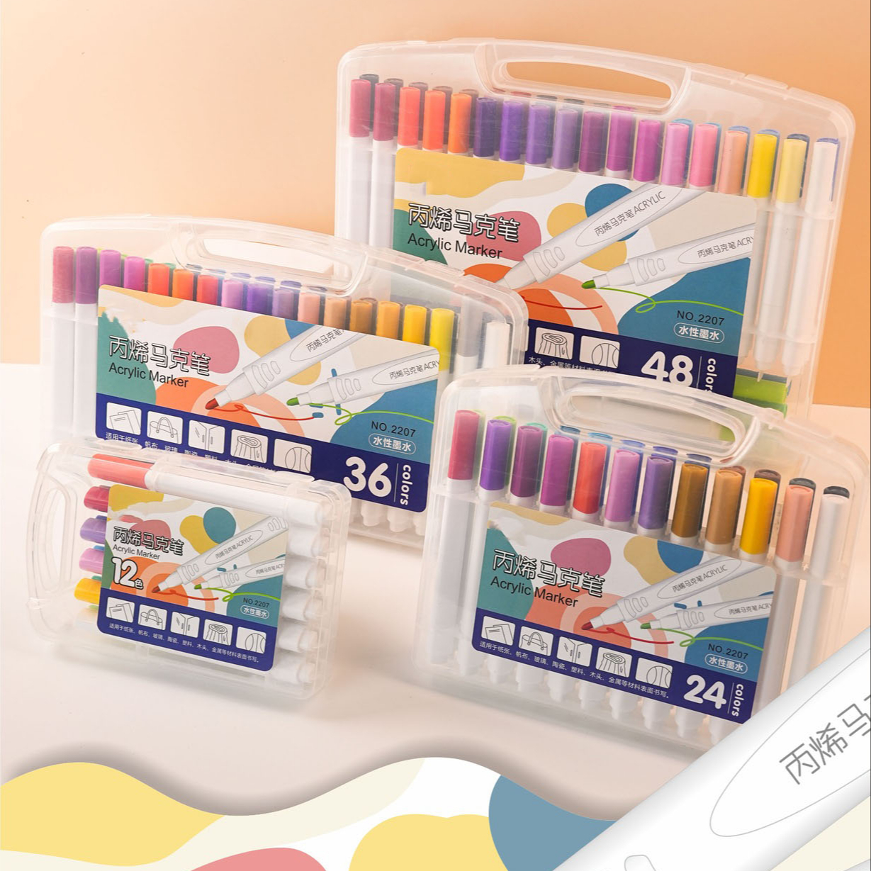 Акриловые маркеры, оптовая продажа, Детские акварельные маркеры, краска на водной основе, ручная роспись, керамические стеклянные маркеры