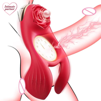 Anneau vibrant pour pénis et stimulateur de testicules Rose Flower Biyi Semen Locking Ring pour hommes