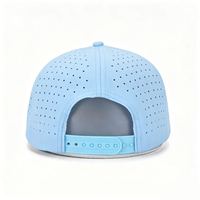 Nouvelle Casquette de Golf Sportive en Polyester Imperméable à 5 Panneaux avec Logo Personnalisé en PVC, Casquette de Baseball Perforée Découpée au Laser, Casquette de Papa avec Cordon