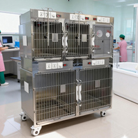 Tierärztlicher Sauerstofftherapiekäfig aus Edelstahl, Tier-Intensivstation, Tierklinik, Veterinärmedizinische Ausrüstung