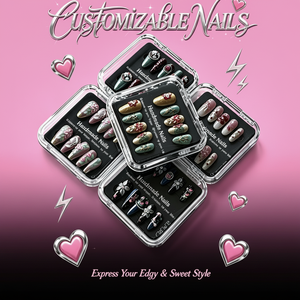 <span class=keywords><strong>Ongles</strong></span> press-on faits main de qualité salon, personnalisables selon les besoins spéciaux, pour femmes, style long/court, design personnalisé - Product Image 1