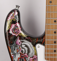 Gitar Listrik Gaya Cina Hz dengan Body PC, Neck/Fingerboard Maple, 6-String, Dapat Disesuaikan untuk Perjalanan, Pemula, dan Profesional