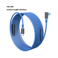 Cable USB Tipo C VR Link de 1M 5M 15FT con Ángulo Recto, Transferencia de Datos 3A 60W 5Gbps GEN 1, Cables USB-C para Videojuegos, Laptop y PC