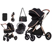 Poussette Kidilo bidirectionnelle tout-terrain 3-en-1 multifonctionnelle pliable avec amortisseur pour nouveau-né, en tissu lin pour enfants