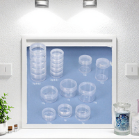Pot en plastique transparent 2,5g 3g 5g 10g 12g 15g pour échantillons de crème cosmétique, poudre libre, rangement de bijoux, avec couvercle à vis multicouche