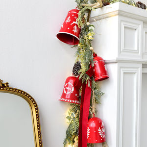 Vente en gros de nouvelle cloche de Noël en fer forgé à manivelle grande cloche de décoration d'arbre de Noël pendentif suspendu d'intérieur de vacances - Product Image 4