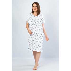 Camisón de Manga Corta para Mujer Herba, Ropa de Dormir Clásica de Tela Suave, Color Lila - Product Image 5