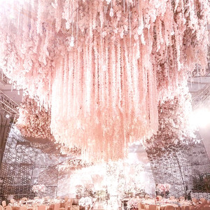 H-815 Decorazione Artificiale Serie Pastorale con Ghirlanda di Fiori di Glicine in Seta per Pareti e Soffitti del Soggiorno - Product Image 2